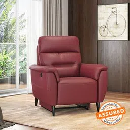 Maurice Leather One Seater Recliner in Maroon-image-10