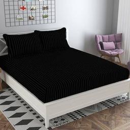 presto Black Solids 210 TC Cotton King Size Bedsheet-picture-11