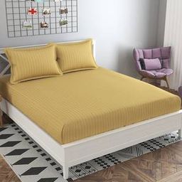 presto Gold Solids 210 TC Cotton King Size Bedsheet-picture-3
