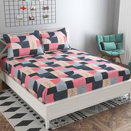 presto Multicolor Geometrics 160 TC Cotton Double Size Bedsheet-picture-7