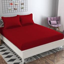presto Red Solids 210 TC Cotton King Size Bedsheet-picture-44