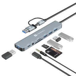 Portronics Mport 8 Plus USB-C PD charging hub for laptop with SD card reader, USB 3.0, and Type-C input support-picture-12
