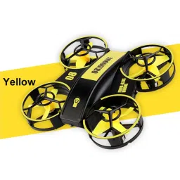 RH-821 Mini Quadcopter Drone with LED Lights and Fixed Altitude RC Helicopter for Kids – Yellow – RS6115 image 3