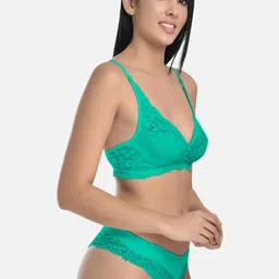 StyFun Pack Of 2 Self Design Non Padded Bra With Mid-Rise Briefs image 2