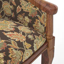 urban ladder Florence Accent Chair in Chintz Floral Teak Colour image 4