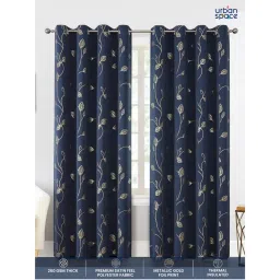 Urban Space Blackout Curtain for Window 5 ft with Eyelets and Tieback 1 Piece-Navy-picture-14