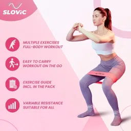 SLOVIC Resistance Bands for Workout for Women With 30+ Workout Guide (15-35 Lbs) Anti Slip Loop Hip Band for Women & Men Mini-Loop Booty Bands for Glutes and Squats Exercise, Suitable for Home & Gym image 3