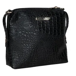 Bagsy Malone Iconic Crocodile Print Black Sling Bag image 2