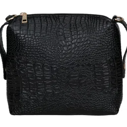 Bagsy Malone Iconic Crocodile Print Black Sling Bag image 3