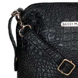 Bagsy Malone Iconic Crocodile Print Black Sling Bag image 5