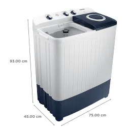 SAMSUNG 6.5 kg 5 Star Semi Automatic Washing Machine with Air Turbo Drying (WT65R2200LL/TL, Light Gray & Blue Base) image 3