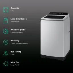 SAMSUNG 7 Kg 5 Star Inverter Fully Automatic Top Load Washing Machine (WA70BG4441YYTL, Ecobubble Technology, Lavender Grey) image 1