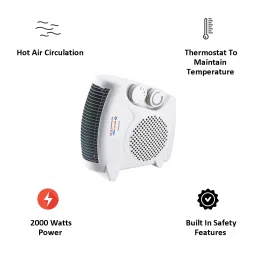 BAJAJ Majesty RX10 2000W Fan Room Heater with Automatic Thermal Cutout (Adjustable Thermostat image 3