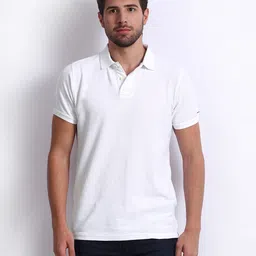 Basics Men White Polo Pure Cotton T-shirt-picture-29