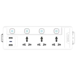 Croma 6 Amps 3 Sockets Surge Protector (2 Meters, Child Safety Shutters, White) image 3