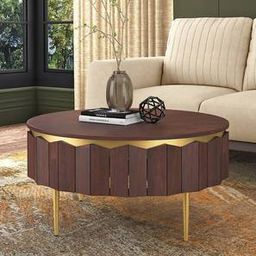 urban ladder Keoni Round Solid Wood Coffee Table in Claret Mahogany Finish-picture-5