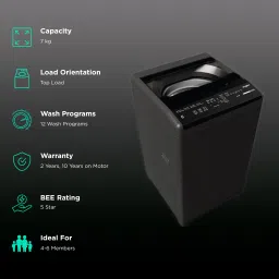 Whirlpool 7 kg 5 Star Fully Automatic Top Load Washing Machine (Classic, 31616, 6th Sense Technology, Grey) image 2