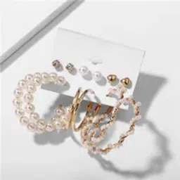 Jewels Galaxy Gold-Toned- Gold Plated Pearl Studded Earrings Combo-picture-25