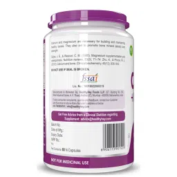 HealthyHey Nutrition Vegan Calcium with Magnesium - Bone Health Complex - 542mg - 60 Vegetable Capsules image 3