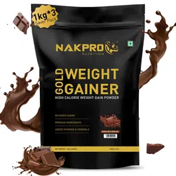Nakpro Gold Weight Gainer,  2.2 lb  Double Rich Chocolate (Pack of 3) -image-1