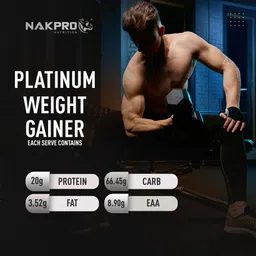 Nakpro Weight Gainer Platinum High Protein Weight Gainer, 2.2 lb Chocolate image 2