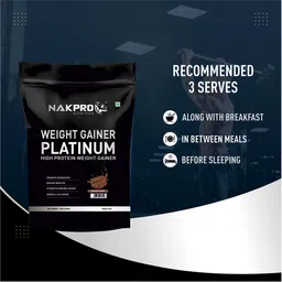 Nakpro Weight Gainer Platinum High Protein Weight Gainer, 2.2 lb Chocolate image 5