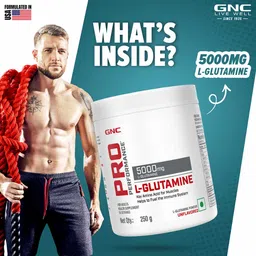 GNC Pro Performance L-Glutamine 5000mg,  0.55 lb  Unflavoured  image 1