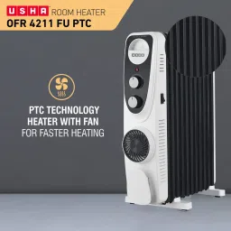 USHA 4211 FU 2300W PTC Oil Filled Radiator Room Heater with 11 Fins (Adjustable Thermostat image 4
