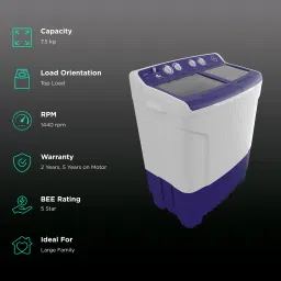 Godrej 7.5 kg 5 Star Semi Automatic Washing Machine with Tri Roto Scrub Pulsator (WS EDGE 7.5 ROBL T, Royal Blue) image 2