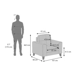 urban ladder create Verona Sofa Set (Colour : Ash Grey Velvet , Seater : 3+2+1+1) image 12