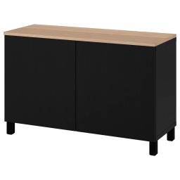 ikea bestå Storage combination with doors, black-brown/Lappviken/Stubbarp black-brown, 120x42x76 cm-picture-43