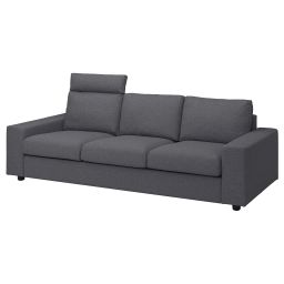 ikea vimle 3-seat sofa, with headrest with wide armrests/Gunnared medium grey-picture-36