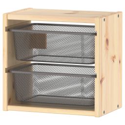 ikea trofast Wall storage, light white stained pine/dark grey, 32x21x30 cm-picture-40