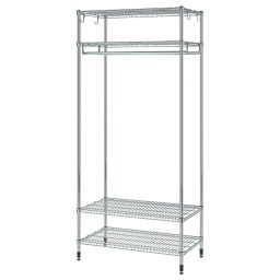 ikea omar Shelving unit with clothes rail, galvanised, 92x50x201 cm-picture-11
