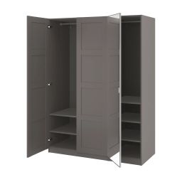 ikea pax / bergsbo/åheim Wardrobe combination, dark grey dark grey/mirror glass, 150x60x201 cm-picture-3