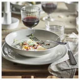 ikea sandskädda Deep plate, light grey-beige, 21 cm image 2