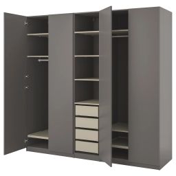 ikea pax / forsand Wardrobe combination, dark grey grey-beige/dark grey, 250x60x236 cm-picture-31