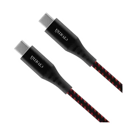Croma Type C to Type C 3.3 Feet (1M) Cable (Nylon Braided, Red) image 3