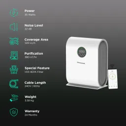 Honeywell Air Touch V5 Air Purifier (Activated Carbon Filter, HC000027/AP/V5, White) image 2
