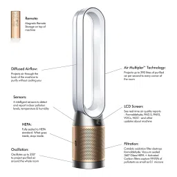 dyson TP09 Cool Formaldehyde Air Purifier (Easy Filter Care, 394530-01, White/ Gold) image 5