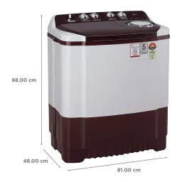 LG 8 kg 5 Star Semi Automatic Washing Machine with Lint Filter (P8030SRAZ.ABGQEIL, Burgundy) image 3