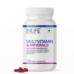 INLIFE Multivitamin Tablets For Men & Women with Ginseng & Prebiotic Probiotic | Multivitamin Supplement with Vitamin B12, C, D, E, Zinc & Biotin Nutrition Tablet - 120 Tablets image 2