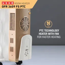 USHA 3609 FS 2000W PTC Oil Filled Radiator Room Heater with Rust Protection (Adjustable Thermostat image 5