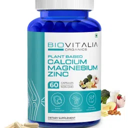 BIOVITALIA ORGANICS Calcium + Magnesium + Zinc | Improve muscle Growth | Boost immunity | Maintain Healthy Bones | 60 Capsules-picture-44