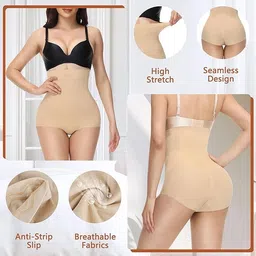 rlanos Tummy Tucker Women's High Waist with Anti Rolling Strips Shapewear for Women Comfortable Slimming Panties Underwear Shapewear Body Shapewear Shorts (Size : 28 to 34 Inch) image 3