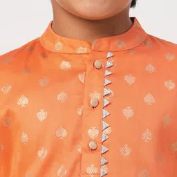 LIL DRAMA Boys Ethnic Motifs Woven Design Pure Cotton Kurta with Pyjamas image 2