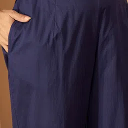 Sangria Women Floral Embroidered V-Neck Sequinned Kurta With Trouser & Dupatta image 2