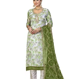 Maroosh Floral Printed Sequinned Organza Unstitched Dress Material-picture-22