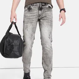 The Roadster Lifestyle Co. Men Slim Fit Low Distress Heavy Fade Stretchable Jeans-picture-24