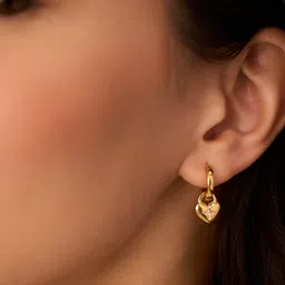 Elinor Jewels Stainless Steel 18K Gold Plated Cubic Zirconia Studded Hoop Earrings-picture-20